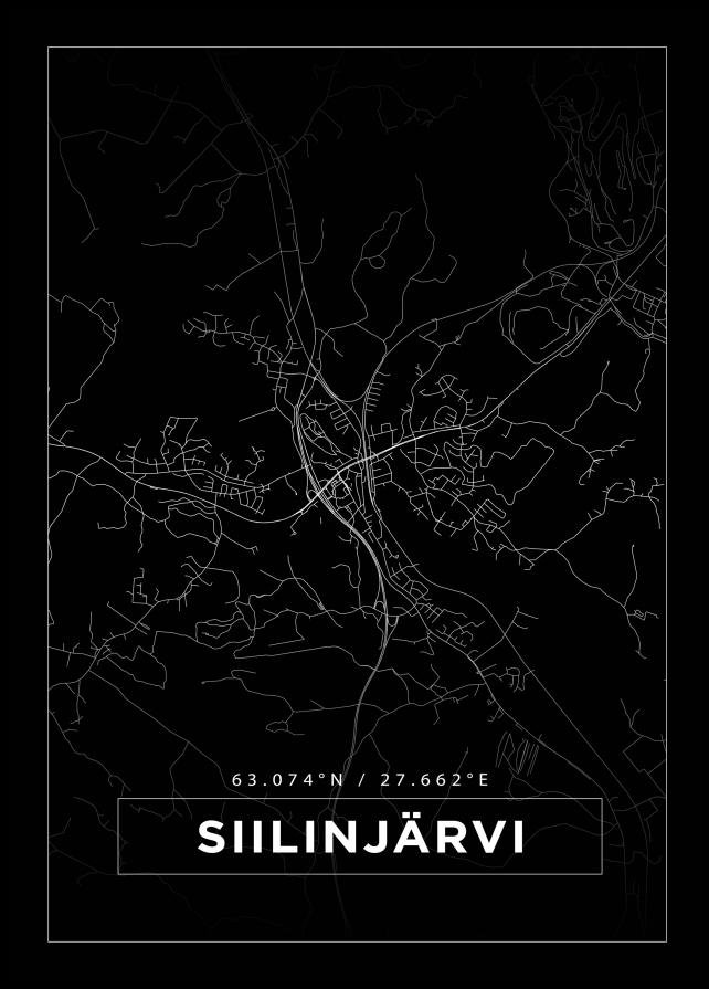 Mapa - Siilinjärvi - Cartaz Preto