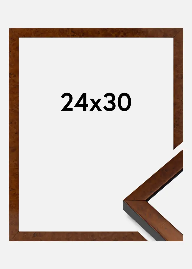 Moldura Ares Vidro acrílico Burr Walnut 24x30 cm