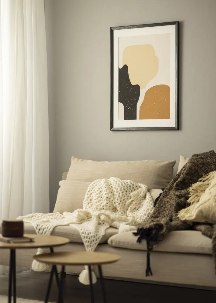 Moldura Fiorito Cinzento-escuro 50x70 cm - Passe-partout Branco 42x59,4 cm (A2)