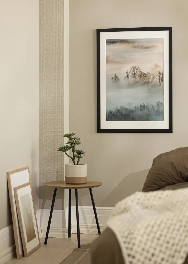 Moldura Trendline Preto 60x100 cm - Passe-partout Branco 40x80 cm