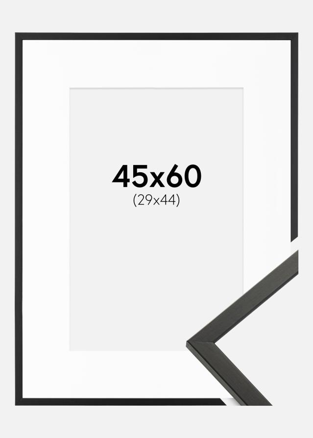 Moldura Galant Preto 45x60 cm - Passe-partout Branco 30x45 cm