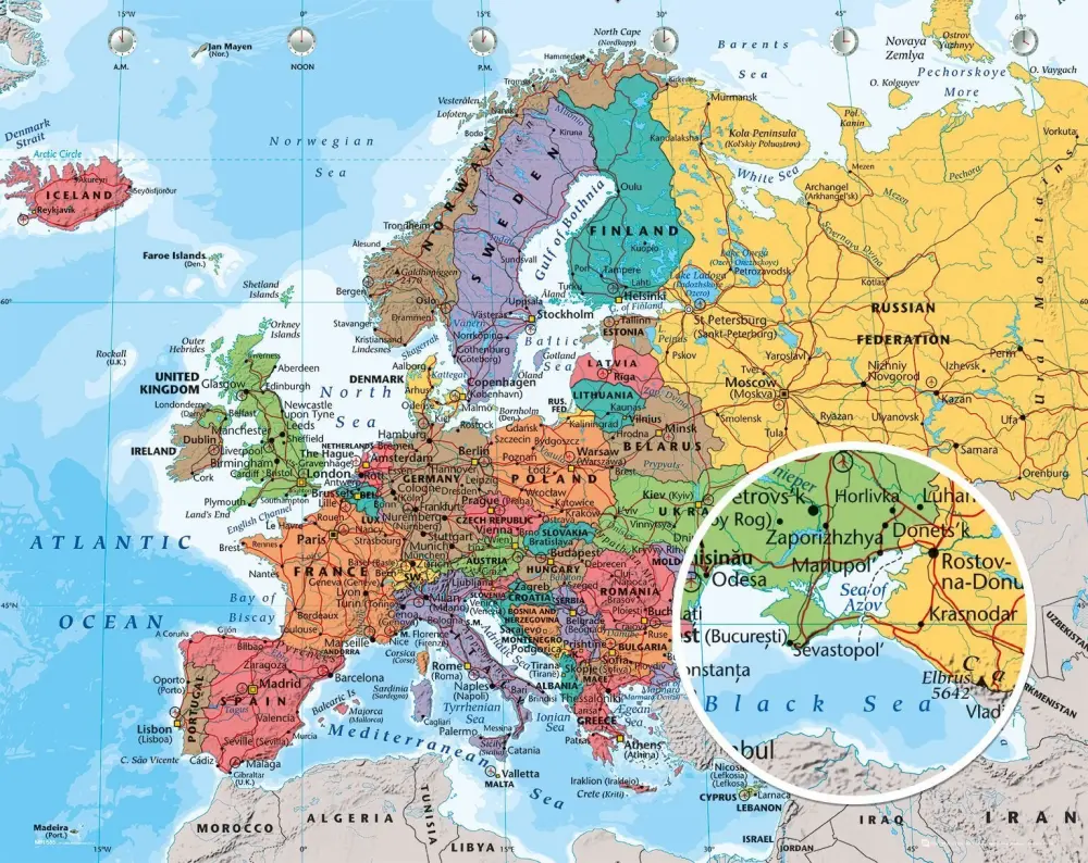 Mapa - Europe Póster