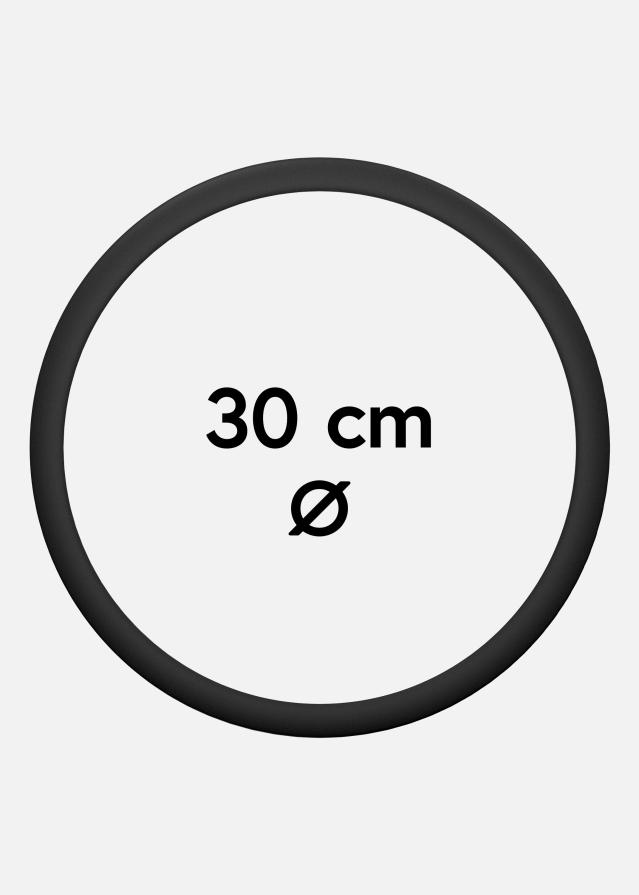 Moldura Redonda Vidro acrílico Preto 30 cm Ø