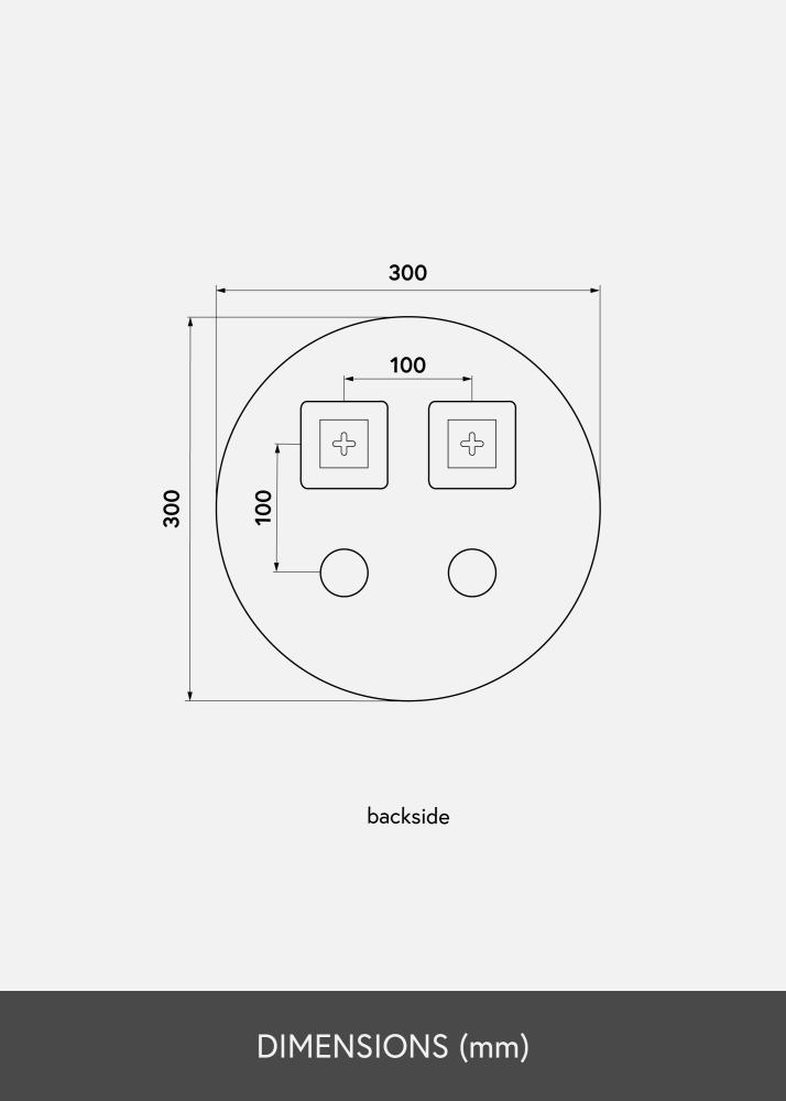KAILA Redondo Espelho Smoked Grey 30 cm Ø
