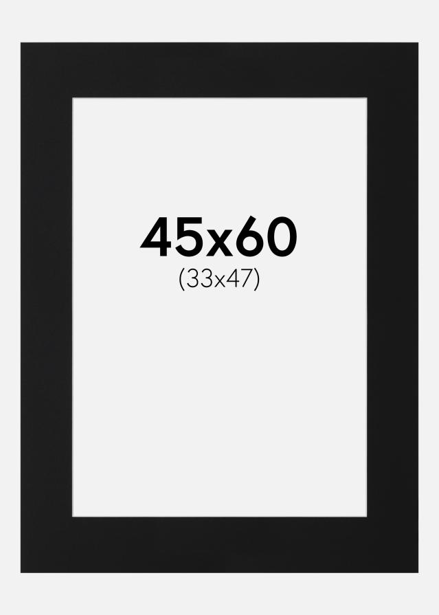 Passe-partout Preto Padrão (Bordo interior branco) 45x60 cm (33x47)