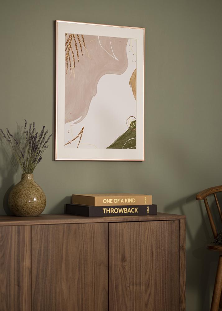 Moldura Póster Frame Aluminum Vidro acrílico Ouro rosado 70x100 cm