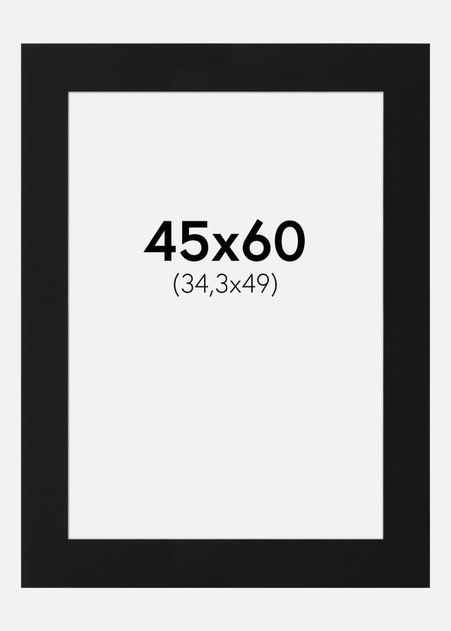 Passe-partout Preto Padrão (Bordo interior branco) 45x60 cm (34,3x49)