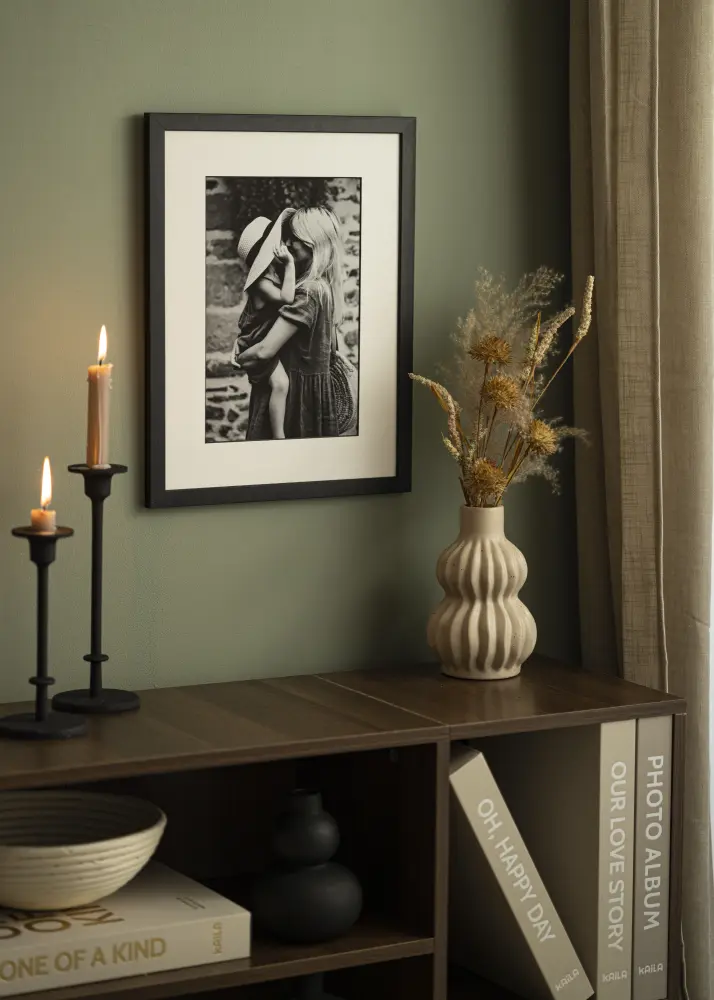 Passe-partout Branco (Bordo interior preto) 50x70 cm (39x49 cm)