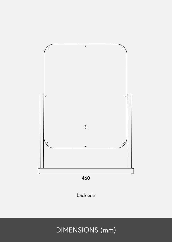 KAILA Espelho para toucador III Preto - 45x60 cm