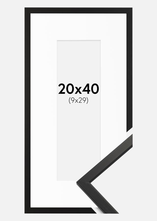 Moldura Edsbyn Preto 20x40 cm - Passe-partout Branco 10x30 cm