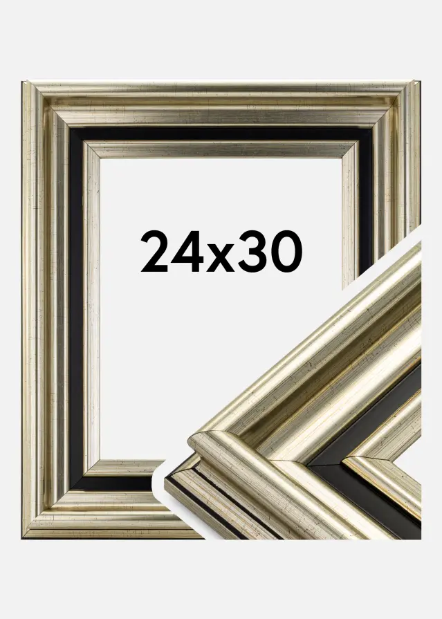 Moldura Gysinge Premium Prateado 24x30 cm