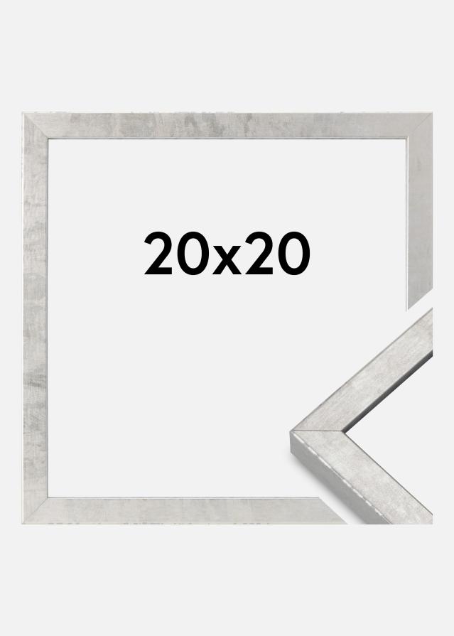 Moldura Ares Vidro acrílico Prateado 20x20 cm