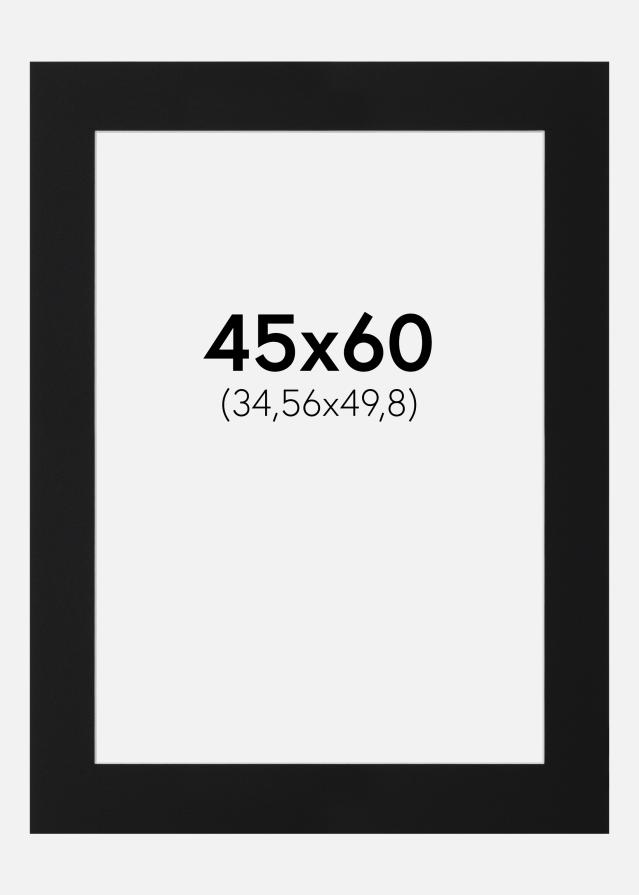 Passe-partout Preto Padrão (Bordo interior branco) 45x60 cm (34,56x49,8)