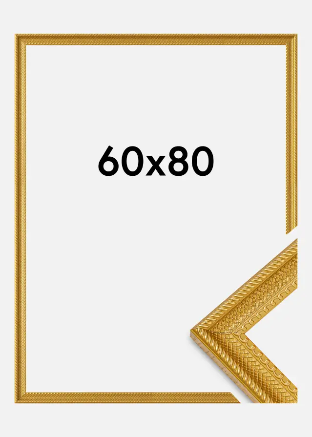 Moldura Lattice Vidro acrílico Dourado 60x80 cm