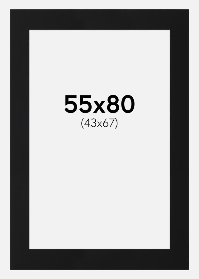 Passe-partout Preto Padrão (Bordo interior branco) 55x80 cm (43x67)