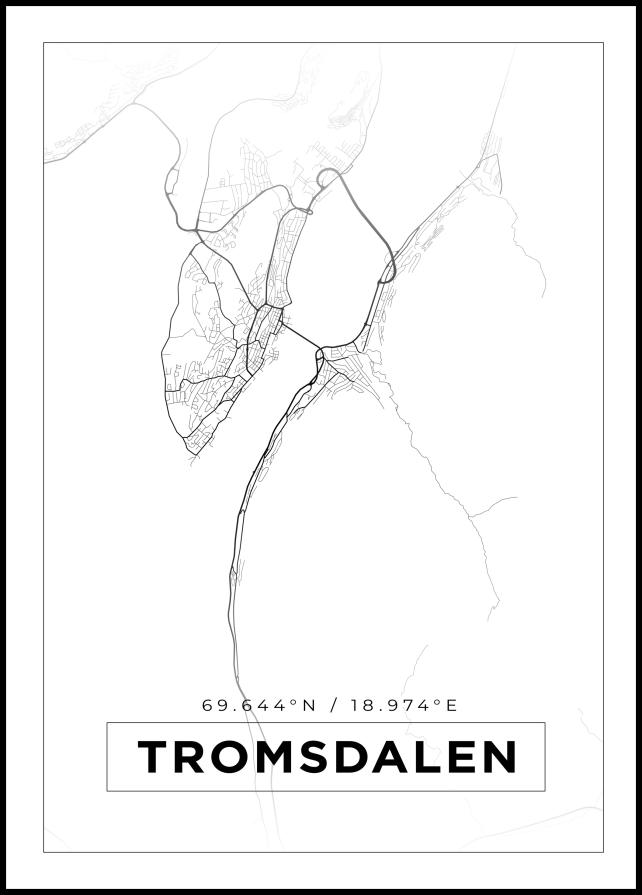 Mapa - Tromsdalen - Cartaz Branco