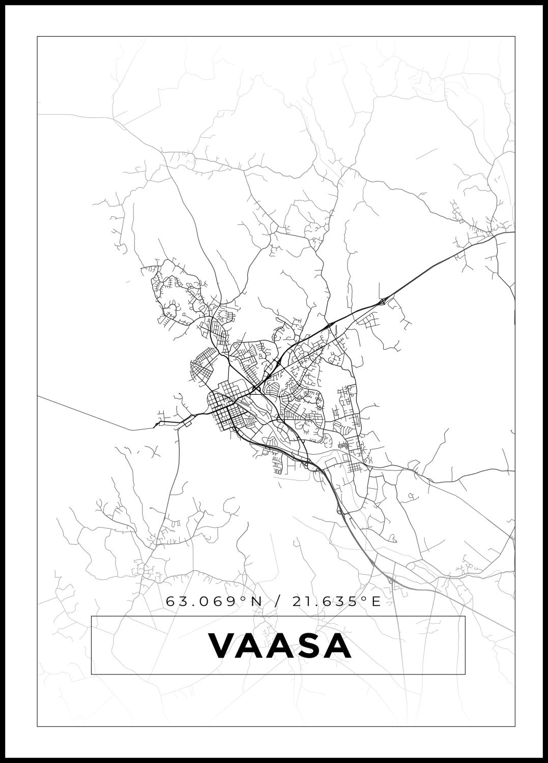 Product Image for Mapa - Vaasa - Cartaz Branco (30x40 cm)