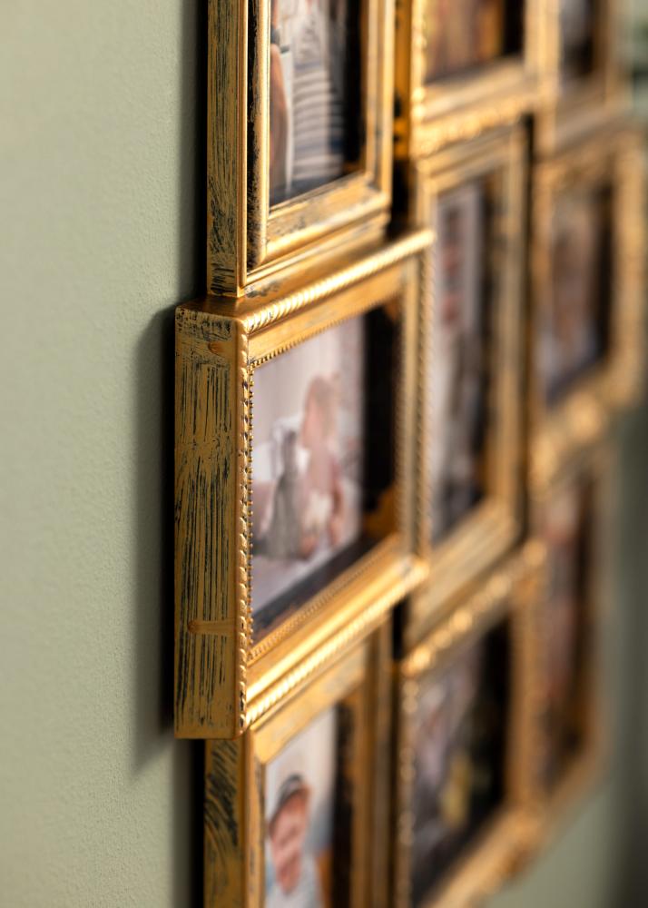 Retro Conjunto de molduras Mate Dourado - 12 Fotografias