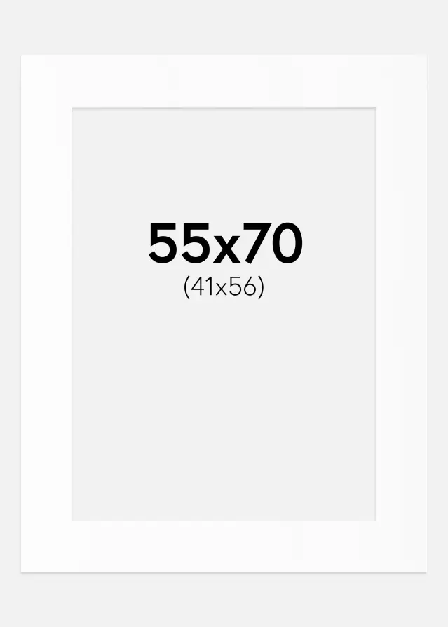 Passe-partout Branco Padrão (Bordo interior branco) 55x70 cm (41x56)