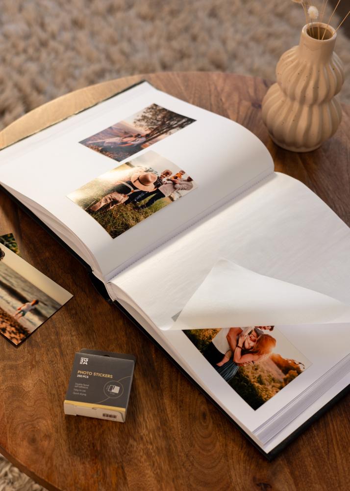 Classico Álbum Preto - 32x34 cm (100 Páginas brancas / 50 folhas)