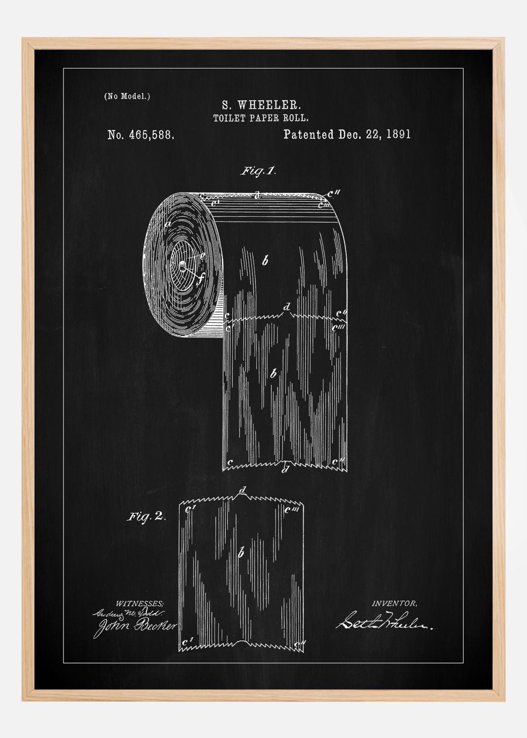 Product Image for Patent Print - Toilet Paper Roll - Black Póster (21x29.7 cm (A4))
