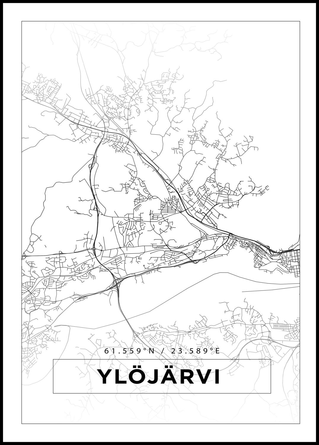 Product Image for Mapa - Ylöjärvi - Cartaz Branco (21x29.7 cm (A4))