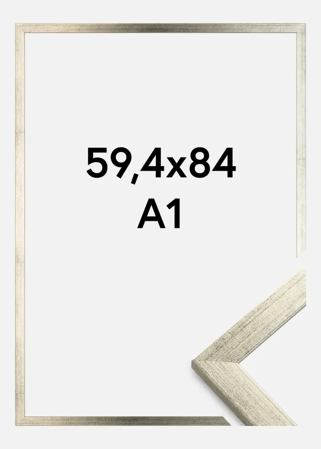 Moldura Stilren Vidro acrílico Prateado 59,4x84 cm (A1)