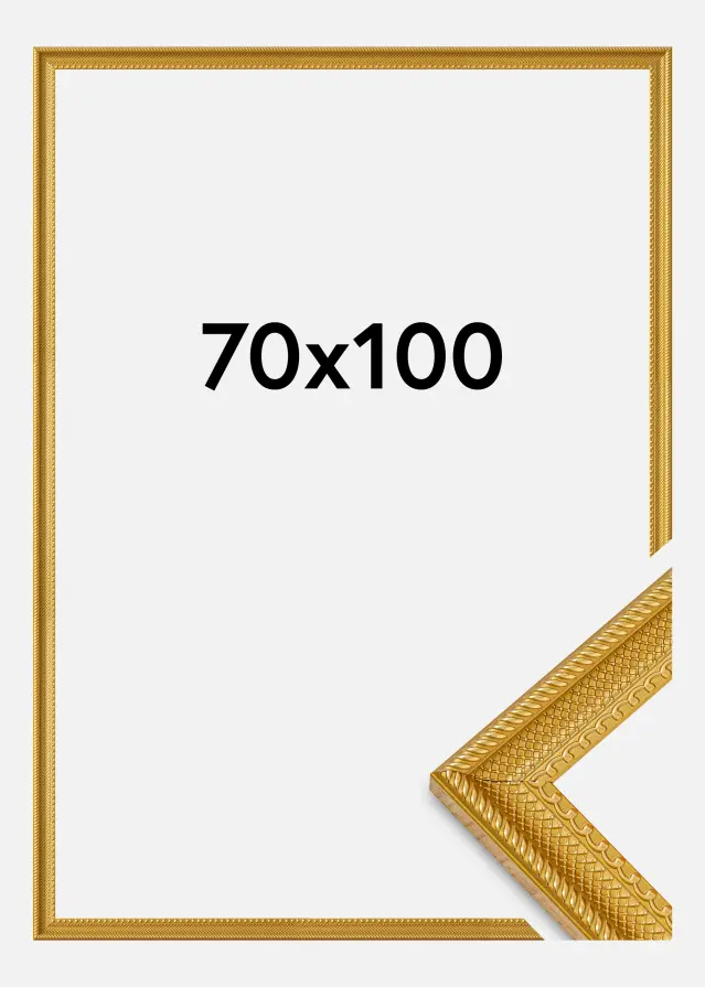 Moldura Lattice Vidro acrílico Dourado 70x100 cm