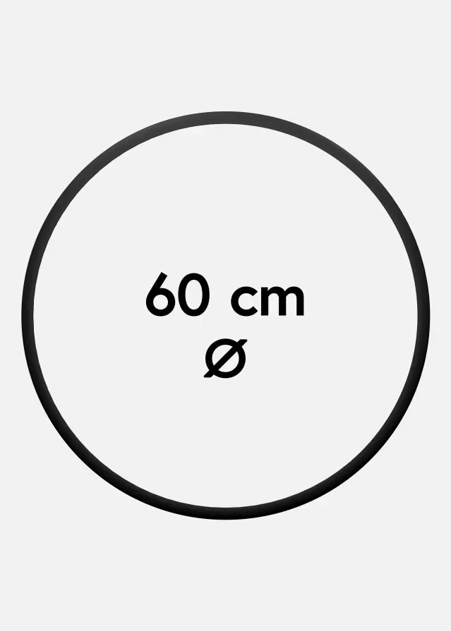 Moldura Redonda Vidro acrílico Preto 60 cm Ø