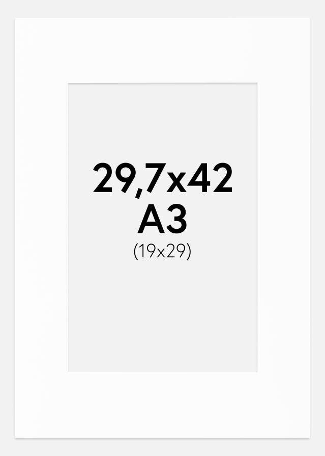 Passe-partout Canson Branco (Bordo interior branco) 29,7x42 cm (19x29)