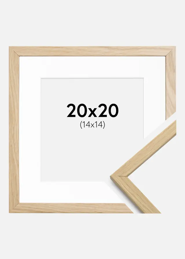 Moldura Edsbyn Carvalho 20x20 cm - Passe-partout Branco 15x15 cm