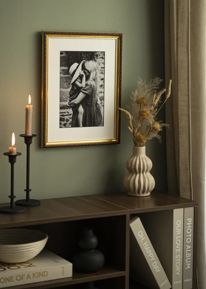 Passe-partout Branco (Bordo interior preto) 50x70 cm (39x49 cm)