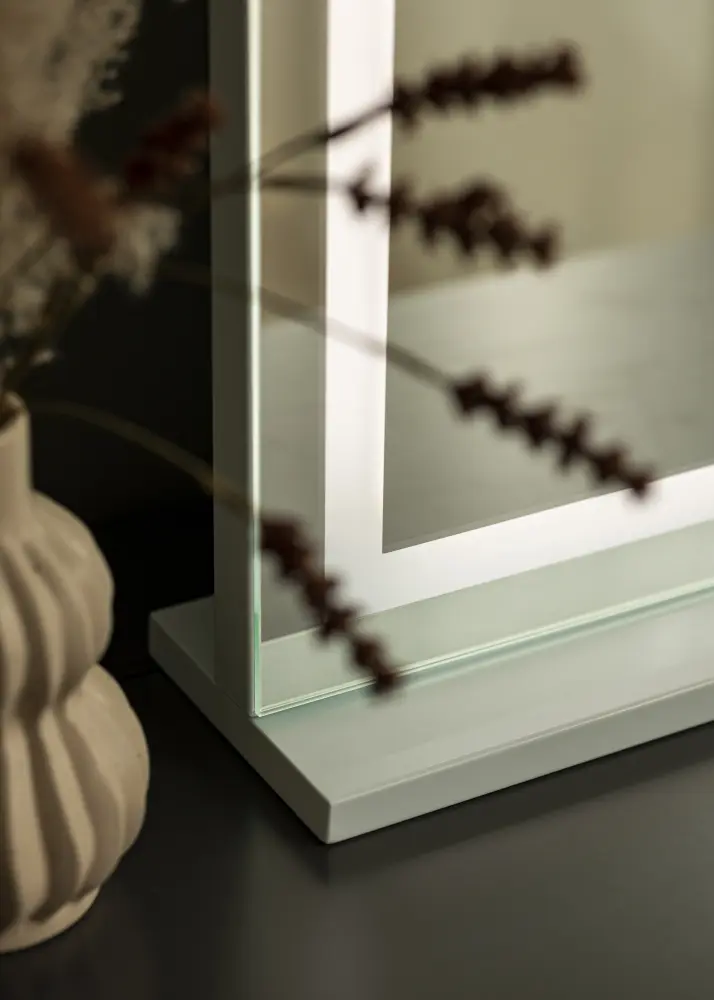 KAILA Espelho para toucador Base Vertical LED Branco 80x60 cm