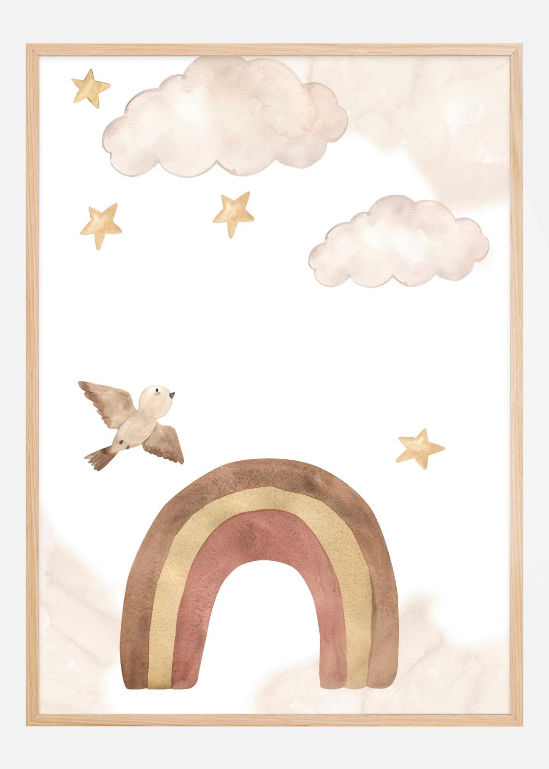 Product Image for Aquarell Painting Rainbow and Clouds Póster (21x29.7 cm (A4))