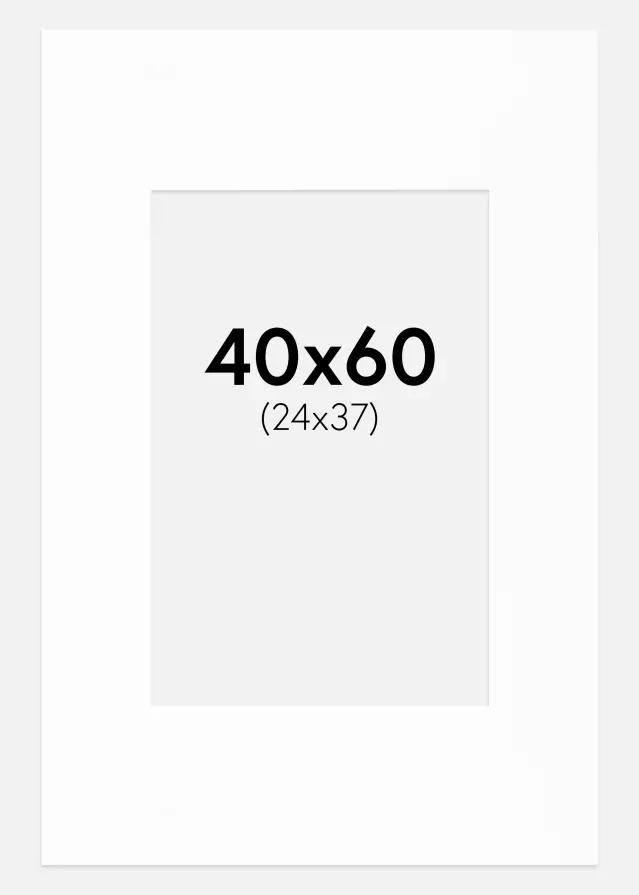 Passe-partout Canson Branco (Bordo interior branco) 40x60 cm (24x37)