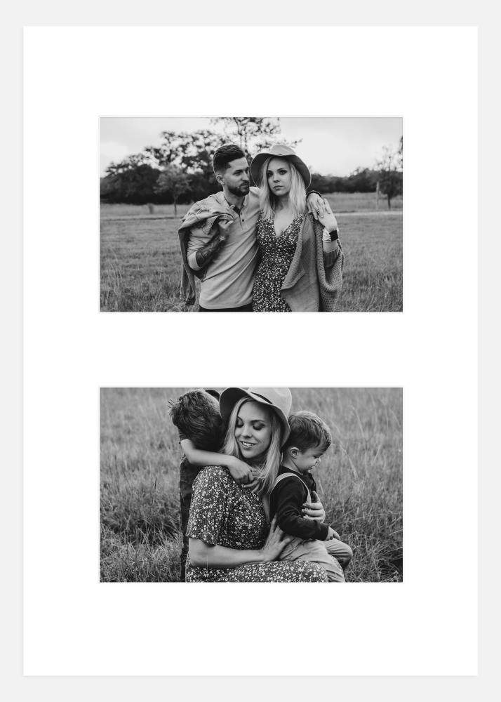 Passe-partout Branco 21x29,7 cm - Passe-partout p/ conjunto de 2 fotos (9x14 cm)