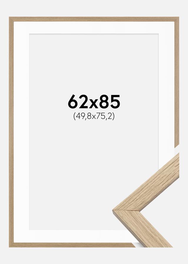 Moldura Stilren Carvalho 62x85 cm - Passe-partout Branco 20x30 inches