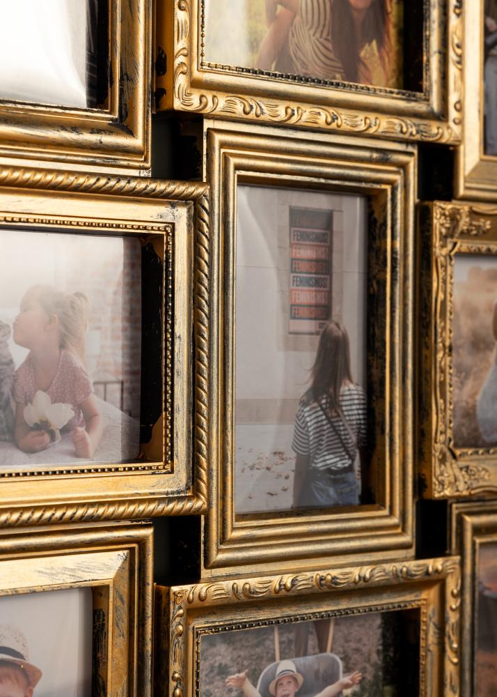 Retro Conjunto de molduras Mate Dourado - 12 Fotografias