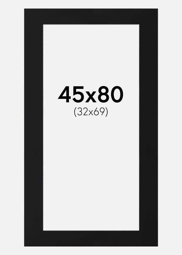 Passe-partout Preto Padrão (Bordo interior branco) 45x80 cm (32x69)