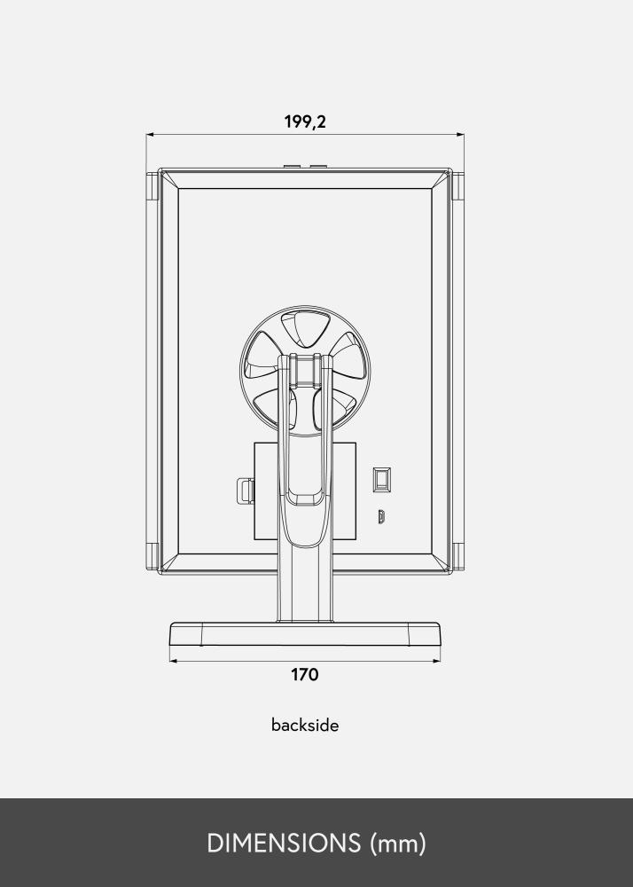 KAILA Espelho para toucador Fold II Preto - 38x25 cm