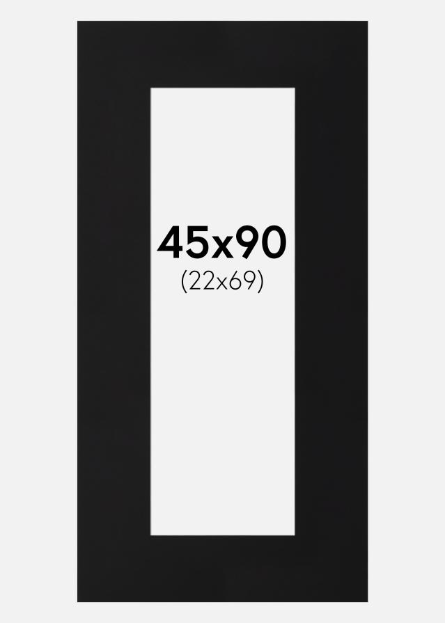 Passe-partout Preto Padrão (Bordo interior branco) 45x90 cm (22x69)