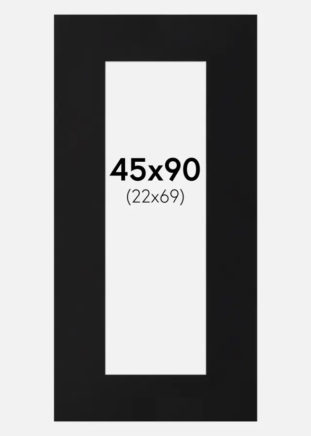 Passe-partout Preto Padrão (Bordo interior branco) 45x90 cm (22x69)