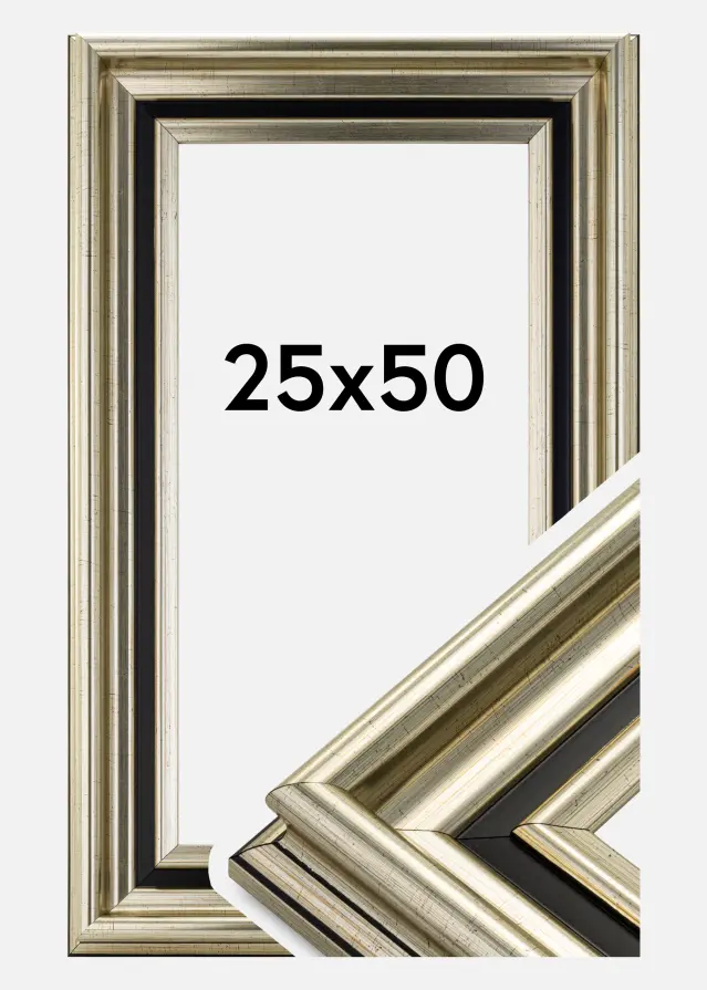 Moldura Gysinge Premium Prateado 25x50 cm