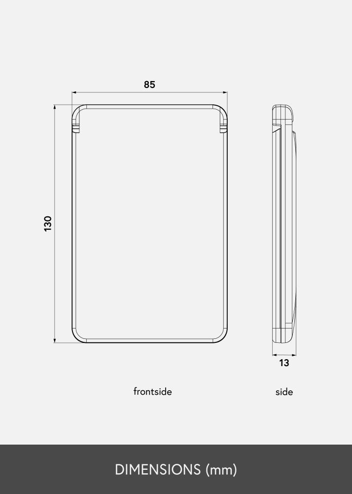 KAILA Espelho para toucador Fold III Preto - 13x9 cm
