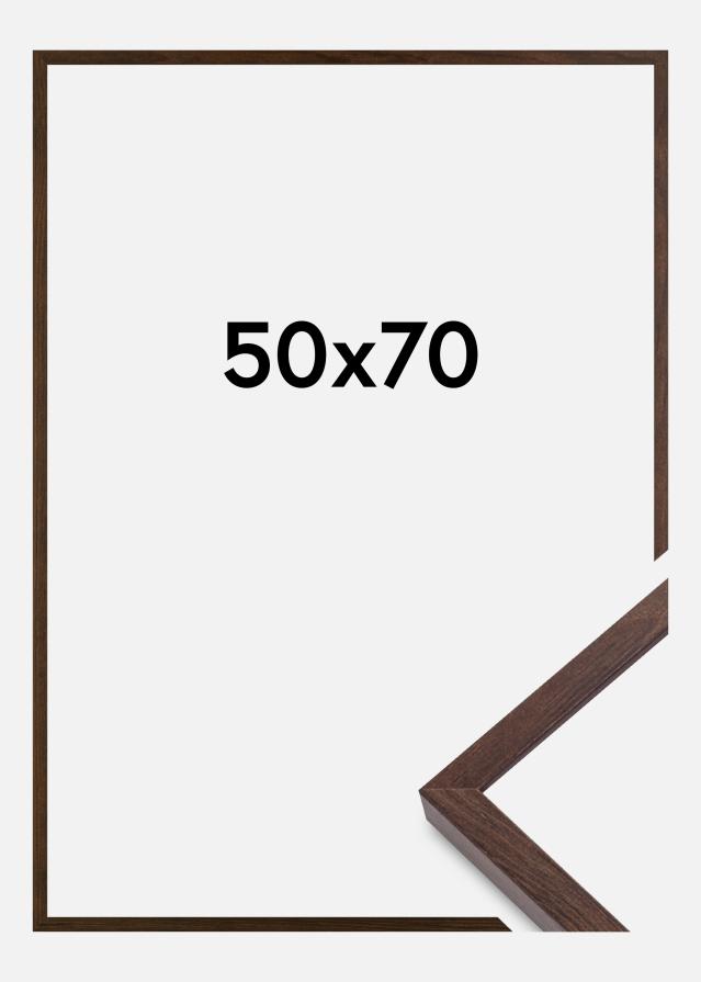 Moldura E-Line Vidro acrílico Nogueira 50x70 cm