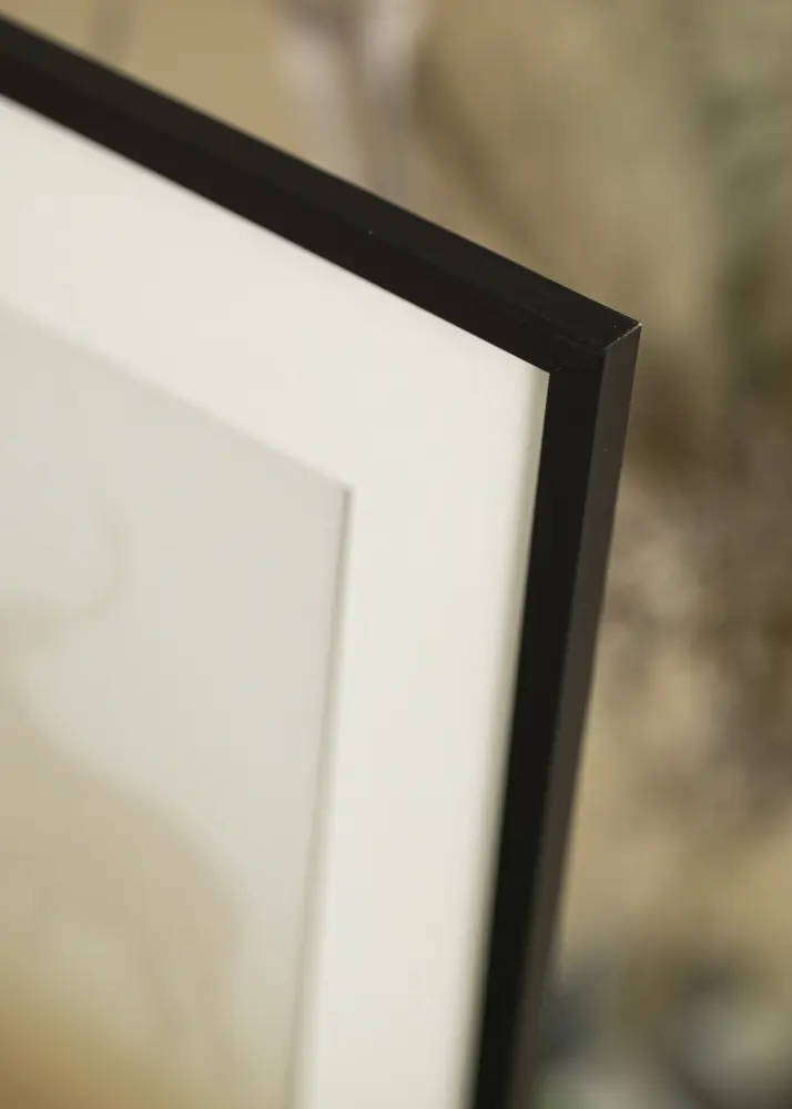 Moldura Edsbyn Preto 42x59,4 cm (A2) - Passe-partout Branco 25x38 cm