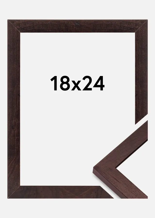 Moldura BGA Classic Vidro acrílico Nogueira 18x24 cm