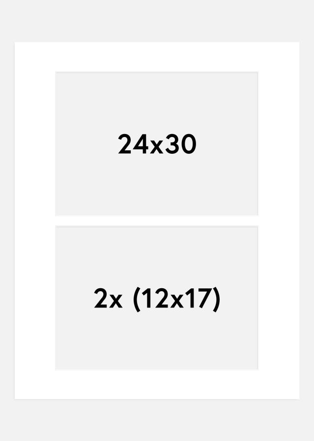 Passe-partout Branco 24x30 cm - Passe-partout p/ conjunto de 2 fotos (12x17 cm)