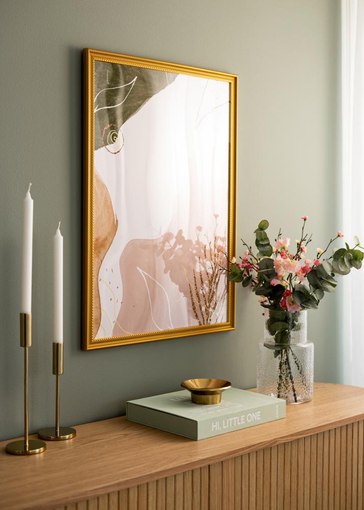 Moldura Lattice Vidro acrílico Dourado 40x60 cm