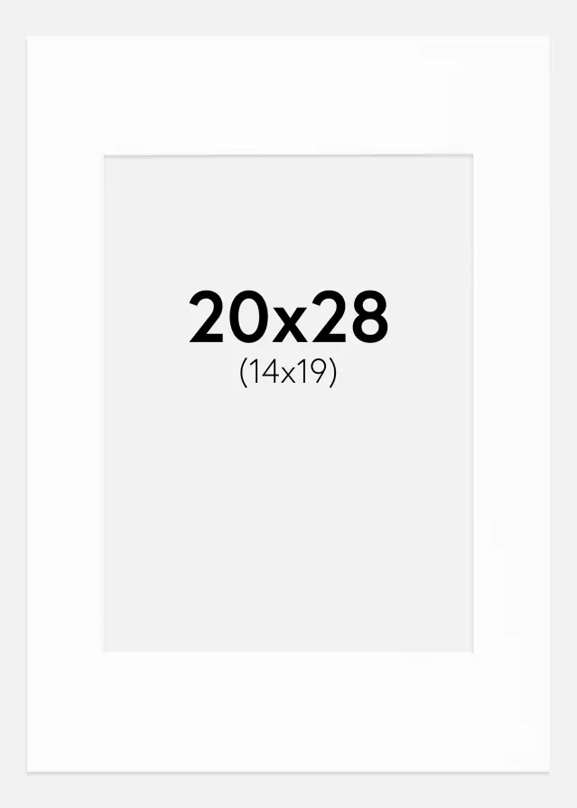 Passe-partout Canson Branco (Bordo interior branco) 20x28 cm (14x19)